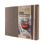 HahnemÃ¼hle Beige toned watercolour book A5 landscape - 60 pagina's - Bruine kaft - Beige papier