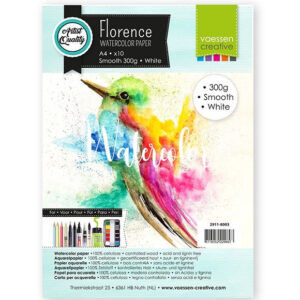 Florence Aquarelpapier smooth Intense White - 10 vellen 300 grams papier - A4