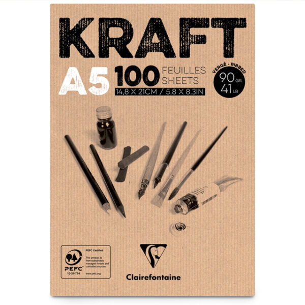 Clairefontaine Kraft A5 - 100 vellen - 90 gram - kraft papier