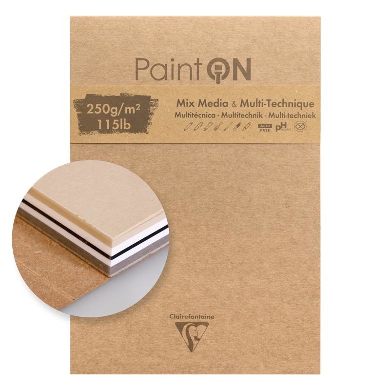 Clairefontaine Paint-ON Multi-Technique & mixed media 10,5 x 14,8 cm - 50 vellen - 250 grams - mix papier