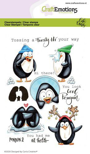 CraftEmotions clearstamps A6 - Penguin 2  - Carla Creaties