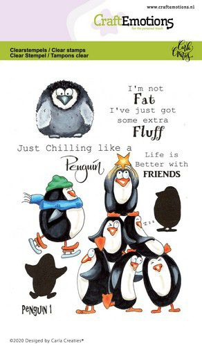 CraftEmotions clearstamps A6 - Penguin 1  - Carla Creaties