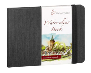 HahnemÃ¼hle Grey Watercolour Book A5 landscape - 60 pagina's - Grijze kaft - Wit papier