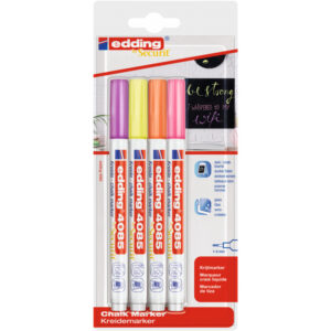Edding 4085 Raam/krijtstift - rond 1-2 mm - set van 4 - Neon