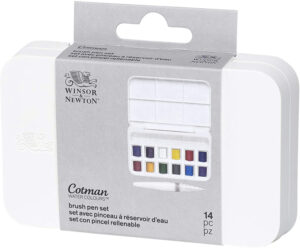 Winsor & Newton Cotman - Aquarelverf set -12 kleuren + water brush