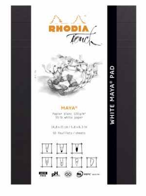 Rhodia Touch Maya Pad Blanc A5 - 50 vellen - 120 grams wit papier