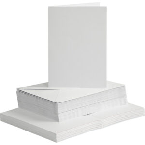 CARD MAKING dubbele blanco Kaarten 10,5 x 15 cm & enveloppen - wit papier - set van 50
