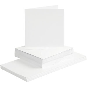 CARD MAKING dubbele blanco Kaarten 15 x 15 cm & enveloppen - wit papier - set van 50