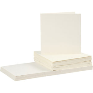 CARD MAKING dubbele blanco Kaarten 15 x 15 cm & enveloppen - Off-white papier - set van 50