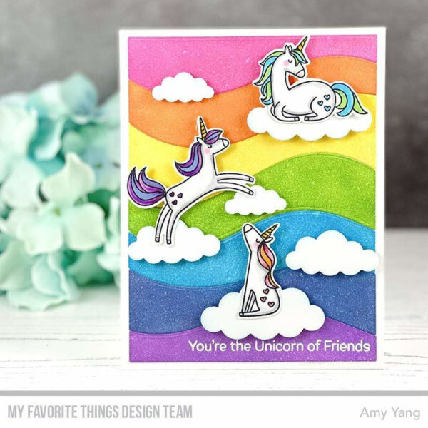 My Favorite Things clear stamps - set van 18 - Friendly Unicorns