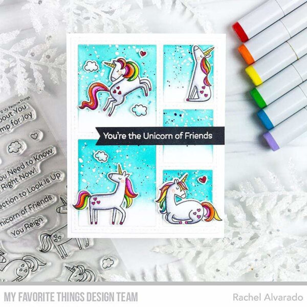 My Favorite Things clear stamps - set van 18 - Friendly Unicorns