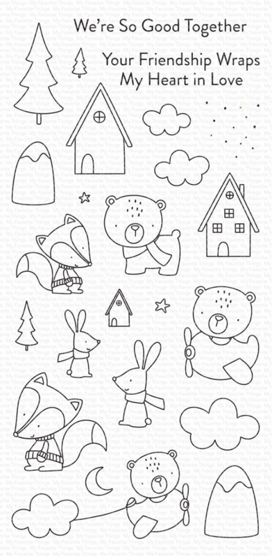 My Favorite Things clear stamps - set van 24 - Fox and Friends
