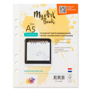 MyArtBook papier A5 - 20 vellen - 120 grams - Gebroken wit tekenpapier
