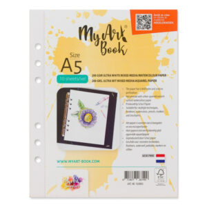 MyArtBook papier A5 - 10 vellen - 200 grams - Ultra wit Mixed Media / Aquarelpapier