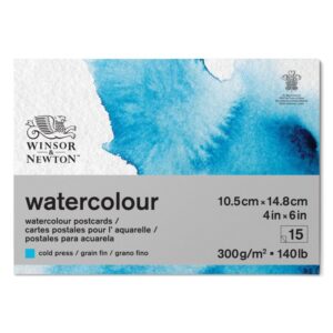 Winsor & Newton Aquarelpapier postkaarten A6 - cold pressed - 300 grams - 15 vellen