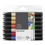 Winsor & Newton promarkers Manga Expansion - set van 12 + 1 Blender