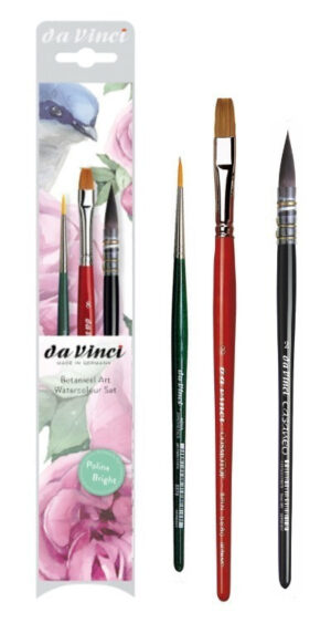 Da Vinci Botanical Art Watercolour penselenset - Serie 4216 - Set van 3