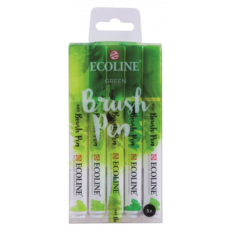 Pinselstift Talens Ecoline Brush Pen 5er Set Kleuren Grüntöne 