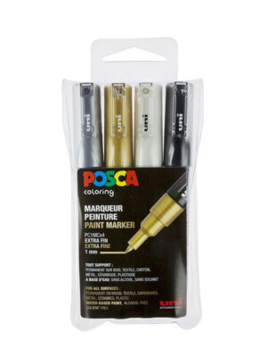 Uni Posca Paintmarker PC-1MC-4a ass09 - set van 4 (1.0 mm)