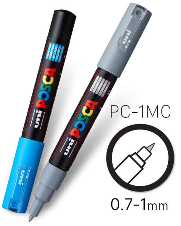 Uni Posca Paintmarker PC-1MC-8a ass18 - set van 8 (0.7 - 1.0 mm)