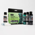 HIMI Pouring Acryl set - 4 kleuren 59ml + Silicone oil 15ml - Forest