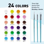 HIMI Gouache - set van 24 kleuren x 30g - in kunststof opbergbox - Ice Blue Limited edition + 3 penselen - Afbeelding 3