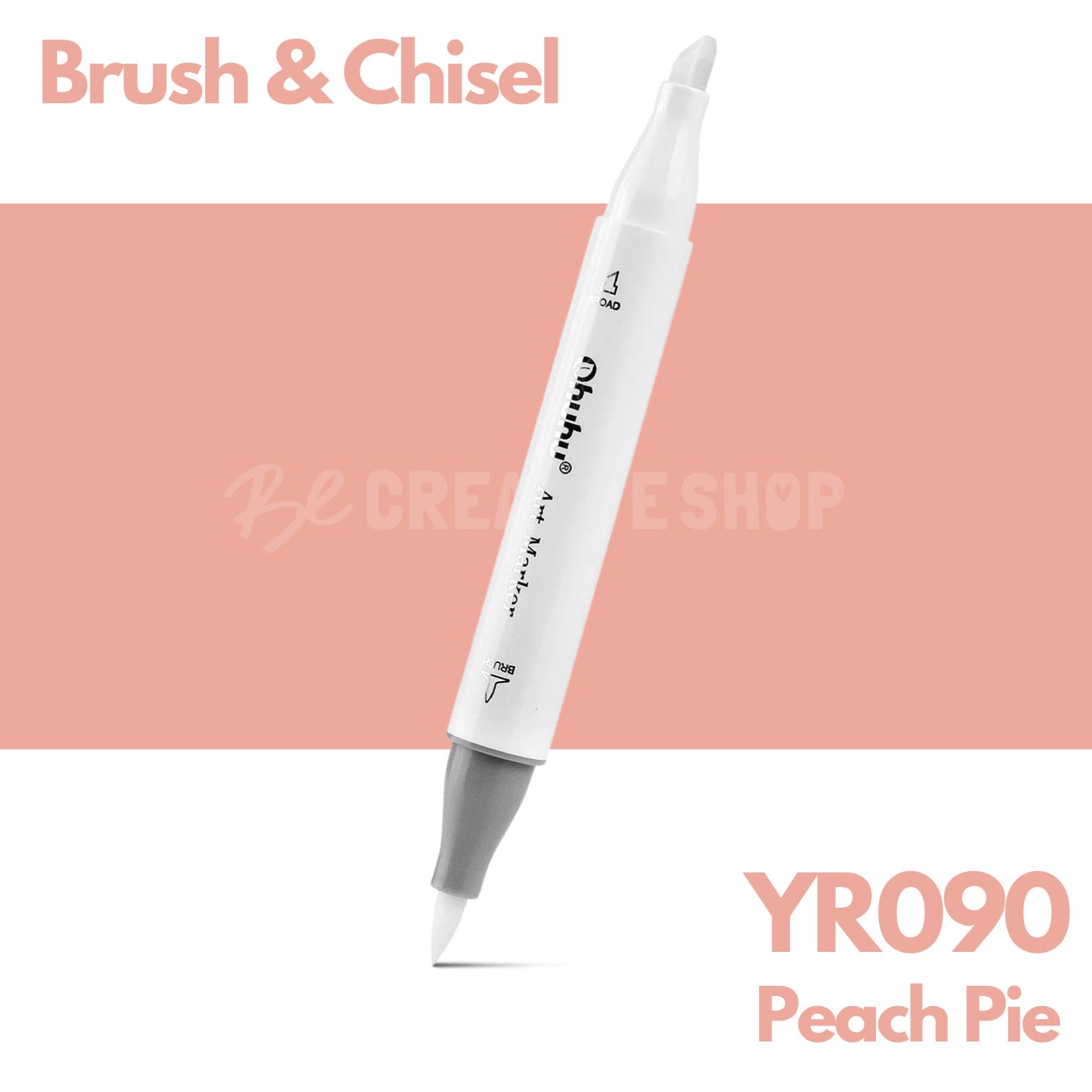 Ohuhu Alcohol based Art marker Brush & chisel YR090 Peach Pie Be