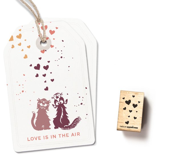 Cats on Appletrees Houten stempel 25x15mm Confetti Hearts 2 Be