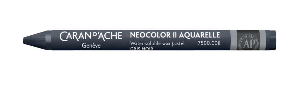 Caran d'Ache Neocolor II - wateroplosbare wax pastels - 008 Black Grey