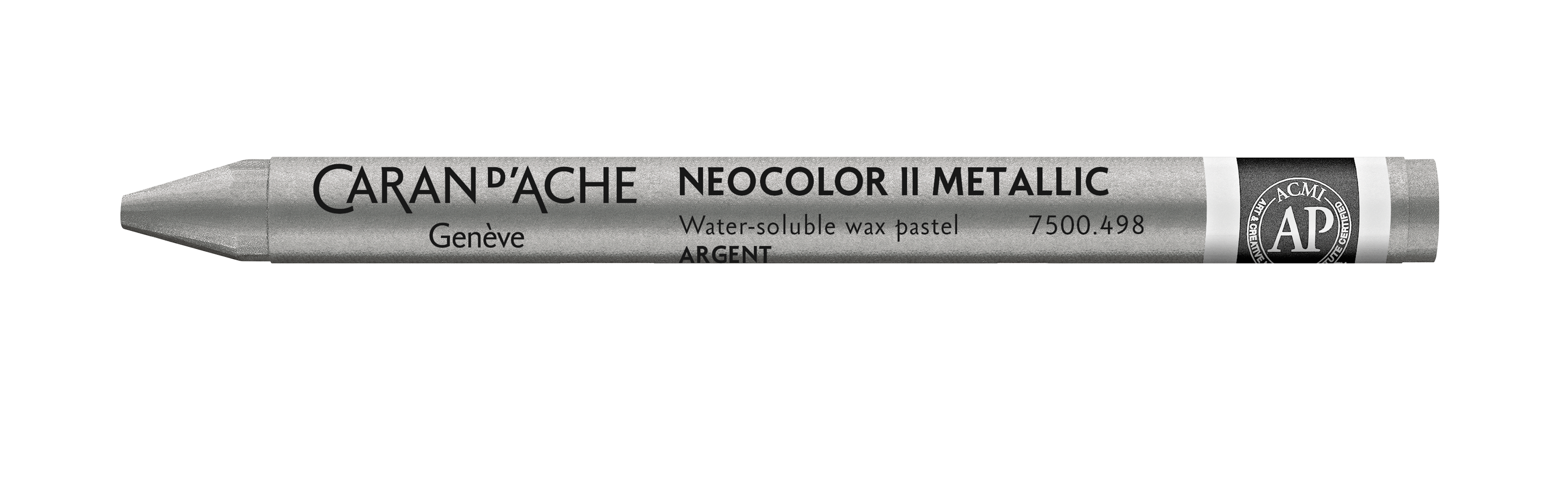 Caran d'Ache Neocolor II - wateroplosbare wax pastels - 498 Metallic Silver
