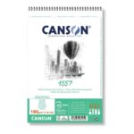 Canson 1557 teken- en schetspapier spiraal blok - fijne korrel - 180 grams - 30 vellen - A5