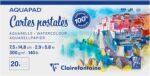 Clairefontaine Aquarelpapier 7,5 x 14,8 cm  - 20 vellen 300 grams wit - Postkaarten