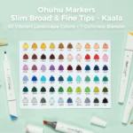 Ohuhu Kaala Alcohol based Art markers - 60 Landscape Tones - Slim Broad & Fine - Afbeelding 8