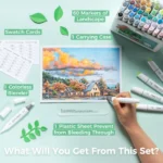 Ohuhu Kaala Alcohol based Art markers - 60 Landscape Tones - Slim Broad & Fine - Afbeelding 7