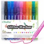 Ohuhu Glitter Metallic Marker Pens 0.7mm - set van 12