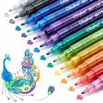 Ohuhu Glitter Metallic Marker Pens 0.7mm - set van 12 - Afbeelding 2