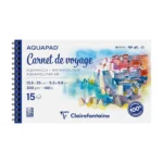 Clairefontaine Aquapad spiraalblok 13,5x25cm - 15 vellen 300g wit