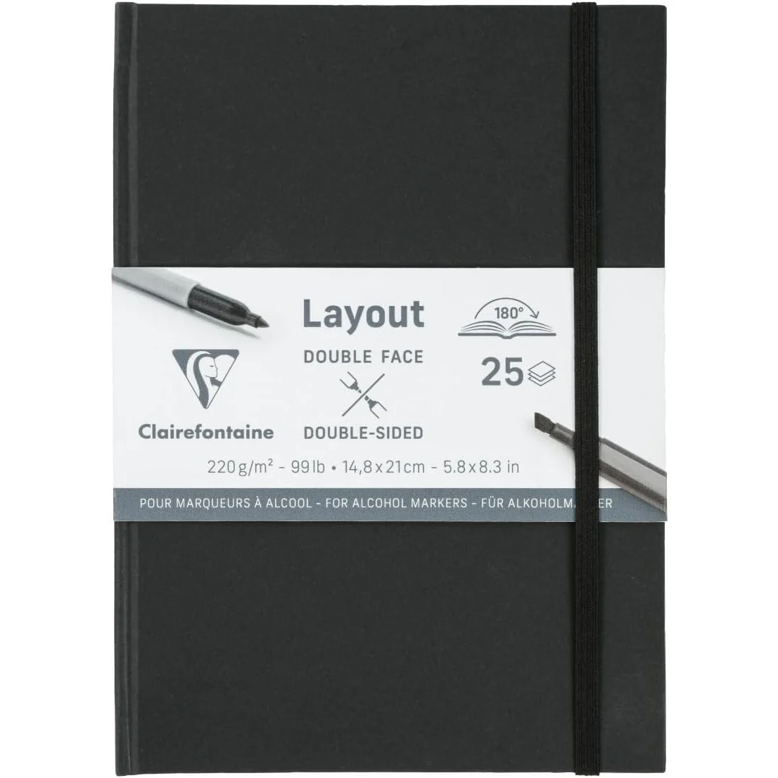 Clairefontaine Double Face Layout Book alcoholmarker papier - 25 vellen - A5