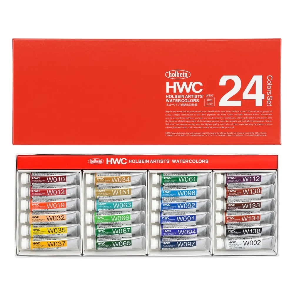 Holbein Artists Watercolor 5ml set van 24 tubes