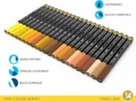 TOOLI-ART Acrylmarker Pro Color XF 0.7mm set van 22 - Geel & Bruin tinten - Afbeelding 4