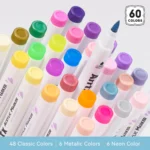 Arrtx Acrylmarkers Paint Brush Tip Markers - 60 basis kleuren (60A) - Afbeelding 5