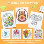 Ohuhu Double-Sided Bleedproof Coloring Book Mandala & Animals - Afbeelding 4