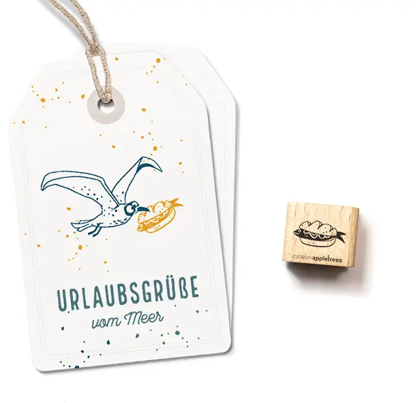 Cats on Appletrees - Houten stempel - 15x15mm - Fish Sandwich