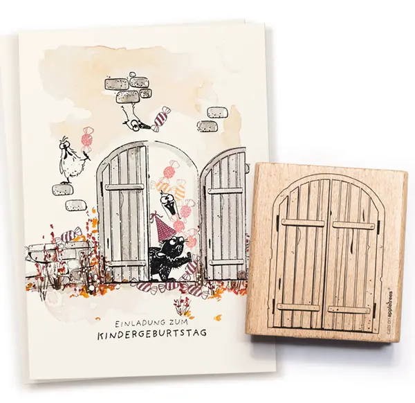 Cats on Appletrees - Houten stempel - 60x70mm - Barn Door