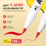 Arrtx Acrylmarkers Paint Brush Tip Markers - 120 kleuren (120A) - Afbeelding 7