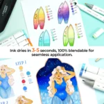 Ohuhu Bleedproof dubbelzijdig Alcohol marker papier pad 16,0 x 16,0cm - 60 vellen - Afbeelding 5
