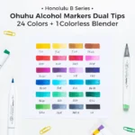 Ohuhu Honolulu B 24 kleuren Alcohol Art Markers Brush & Fine - Afbeelding 3