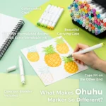 Ohuhu Honolulu B 72 kleuren Alcohol Art Markers Brush & Fine - Afbeelding 7