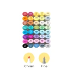 Ohuhu Oahu 40 kleuren Alcohol Art Markers Fine & Chisel - Afbeelding 2