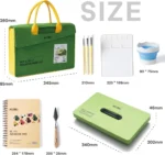 HIMI Gouache van 72 kleuren 12g - Twin split cups + 3 penselen + gouache pad + paletmes + mengpalet + mini opvouwbare beker + vilten tas - Afbeelding 13